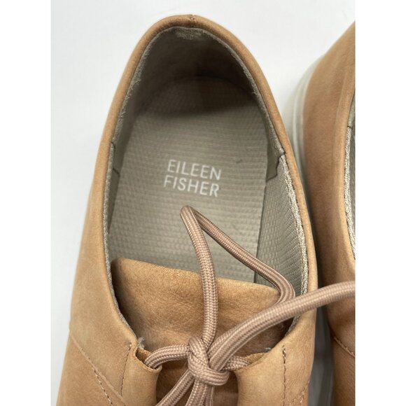 Eileen Fisher Prescot Platform Sneakers Pink Tan Sz 7 Casual Suede Comfy Shoes - Picture 4 of 5